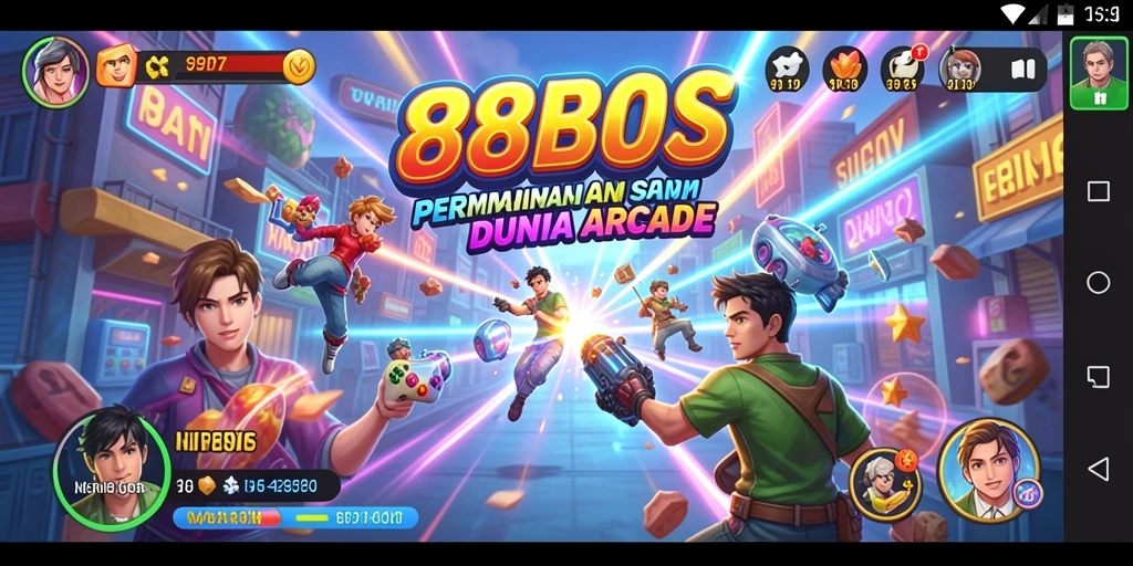 Tampilan menakjubkan gameplay arcade 88BOS yang seru.