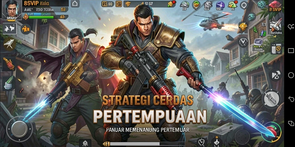 Screenshot 8SVIP menampilkan pertempuran strategis yang mendebarkan.