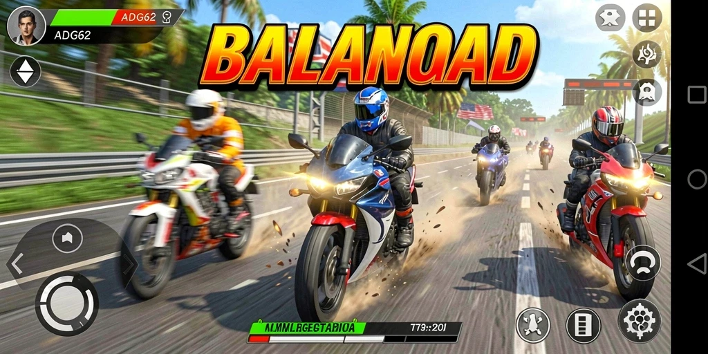Gameplay balapan motor yang mendebarkan di ADG62.
