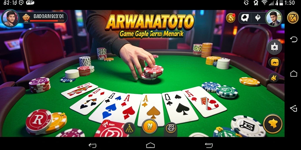 Tampilan gameplay ARWANATOTO yang menegangkan dalam permainan Gaple.