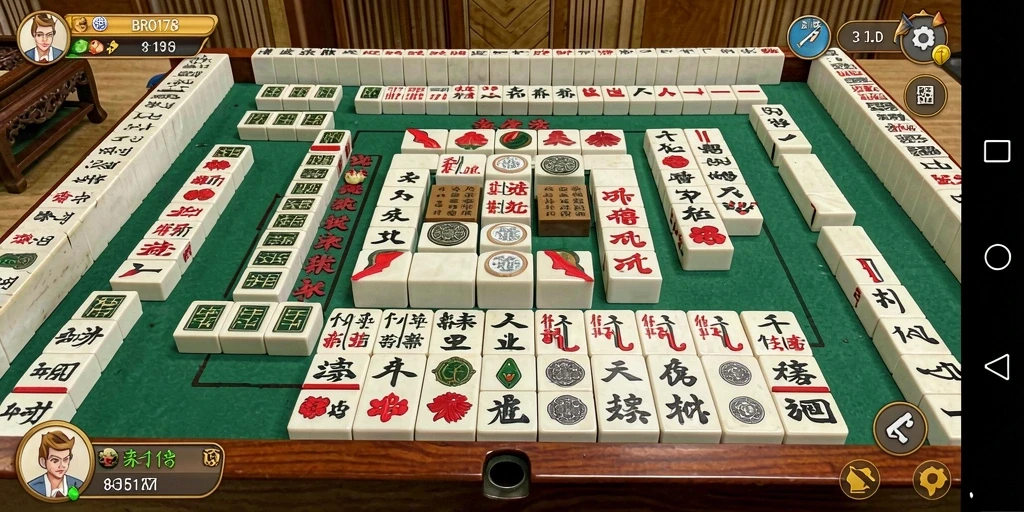 Tampilan gameplay Mahjong yang penuh warna dan menarik.