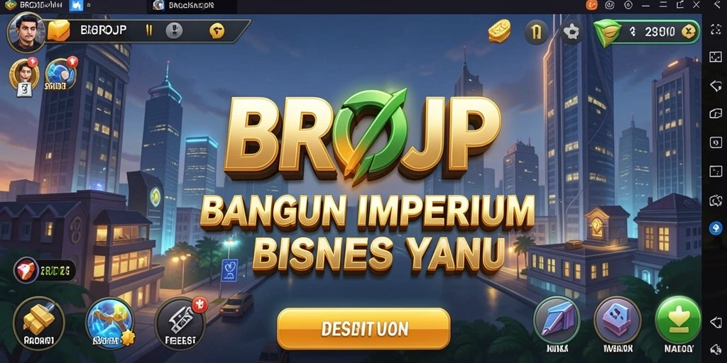 Tangkapan layar gameplay BROJP menampilkan manajemen bisnis yang seru.