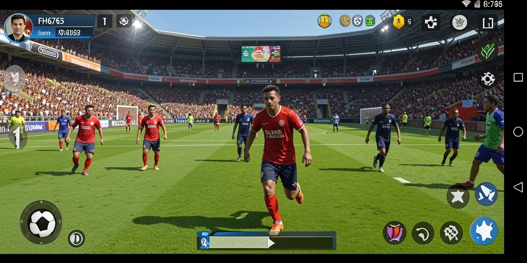 Tampilan gameplay menarik dari FH6767 dengan aksi sepak bola yang mendebarkan.