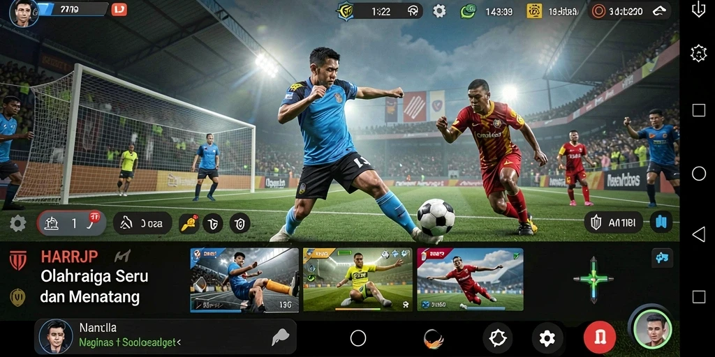 Tampilan seru dari gameplay olahraga di HARAPJP.