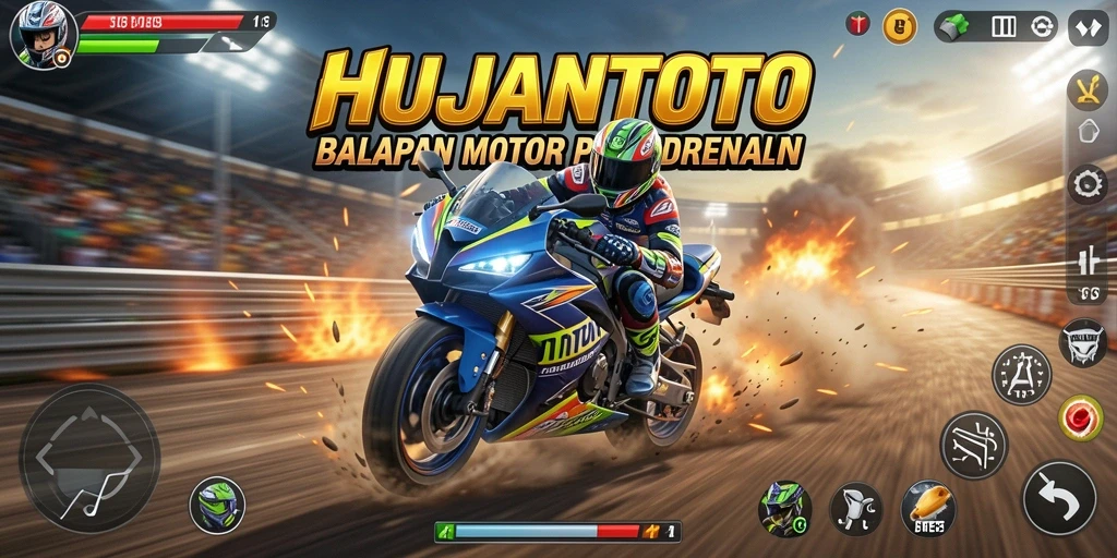 Gameplay mendebarkan dari balapan motor yang penuh aksi.