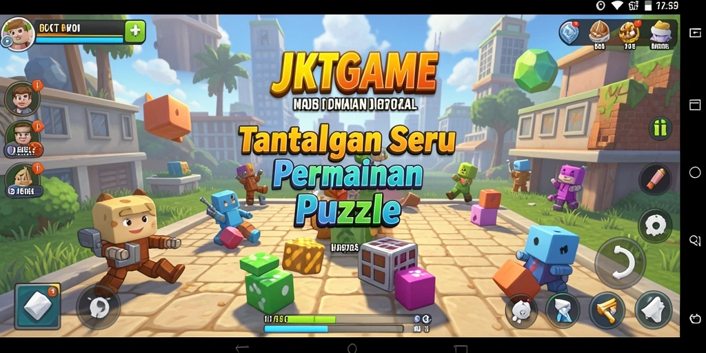 Tampilan dalam game JKTGAME dengan berbagai puzzle menarik.