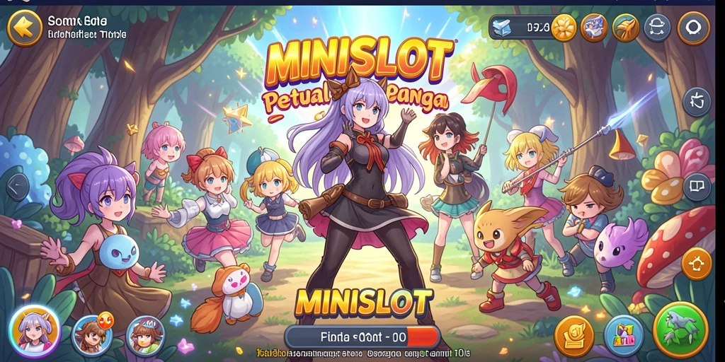 Tampilan gameplay MINISLOT yang mengesankan dengan karakter anime yang menarik.
