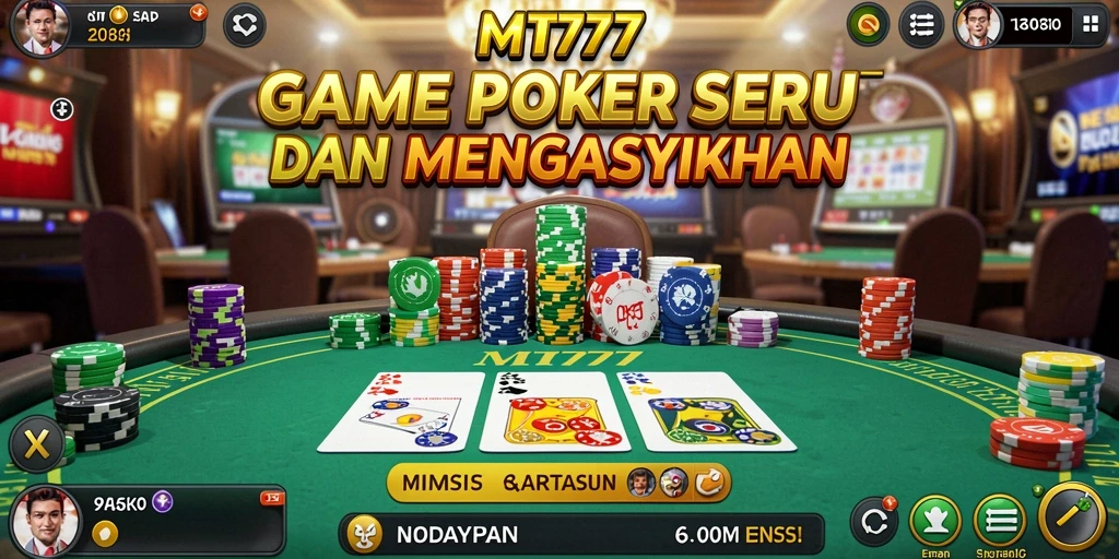 Gameplay seru MT777 dalam permainan Poker yang mendebarkan.