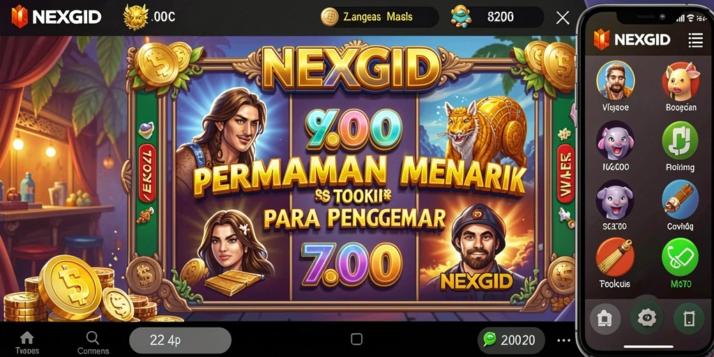 Screenshot utama NEXGID menunjukkan gameplay Slot yang seru dan grafis menawan.