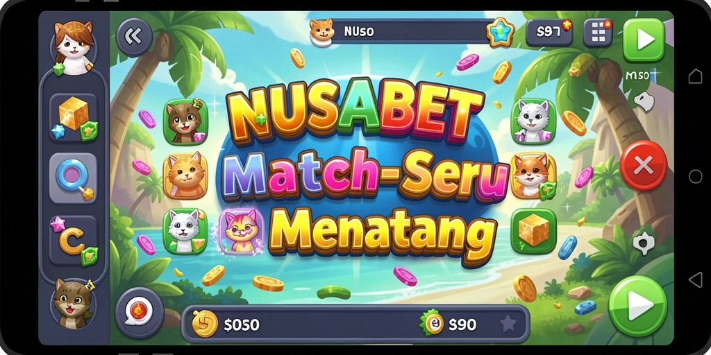 Gameplay menarik NUSABET dengan warna-warni yang cerah.