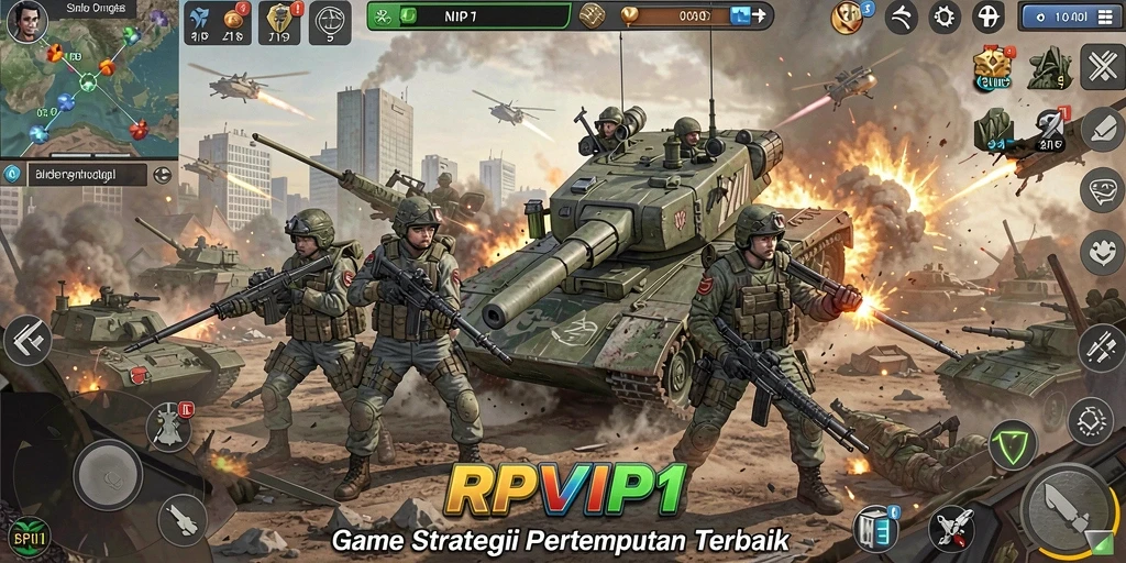 Screenshot utama RPVIP1 menampilkan aksi pertempuran yang mendebarkan.