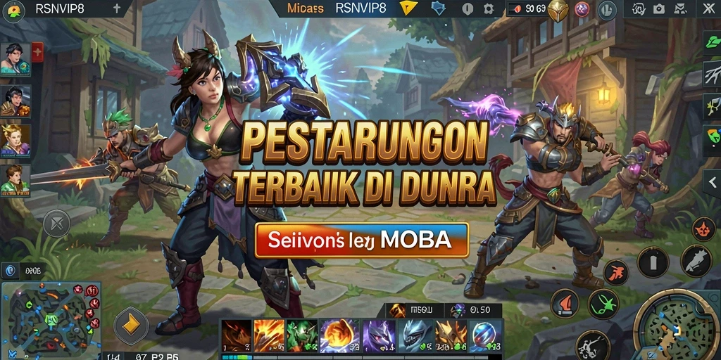 Gameplay mendebarkan di dunia MOBA dengan karakter unik.