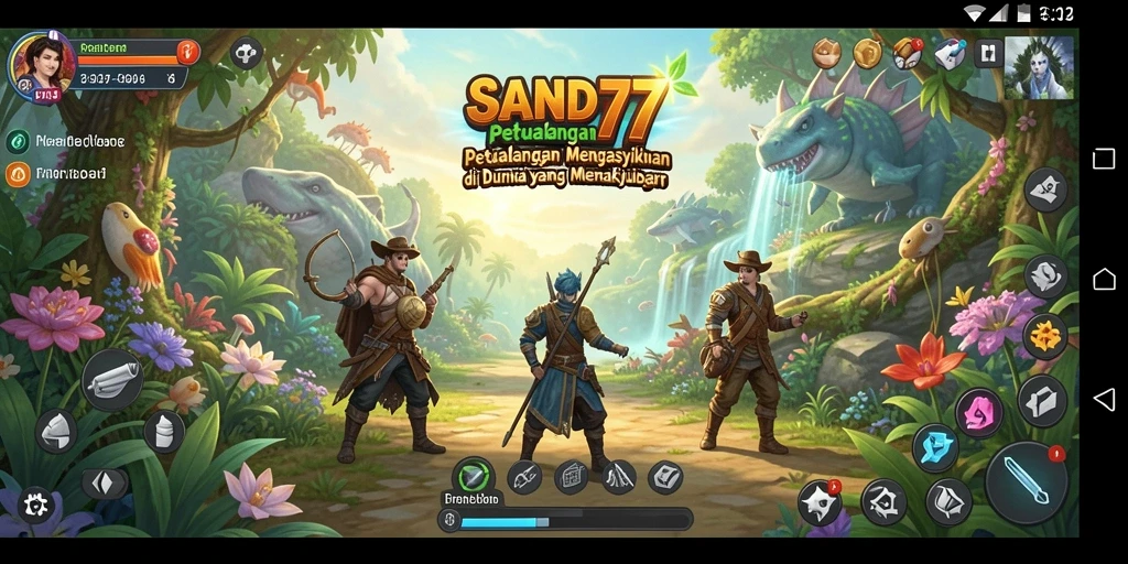 Gameplay SAND77 yang menarik dan menantang dalam suasana petualangan.