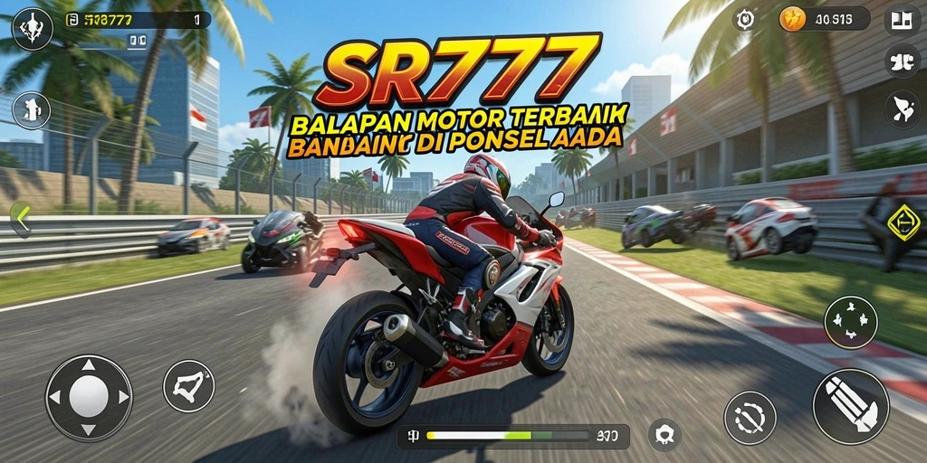 Tangkapan layar gameplay yang menegangkan dari balapan motor.