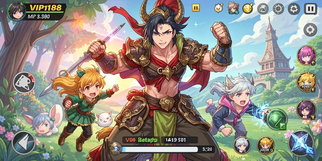 Tampilan gameplay seru dari VIP188 yang penuh aksi anime.