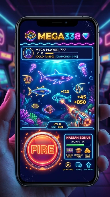 Tampilan utama aplikasi mega338 yang menarik dan user-friendly.